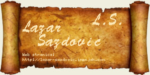 Lazar Sazdović vizit kartica